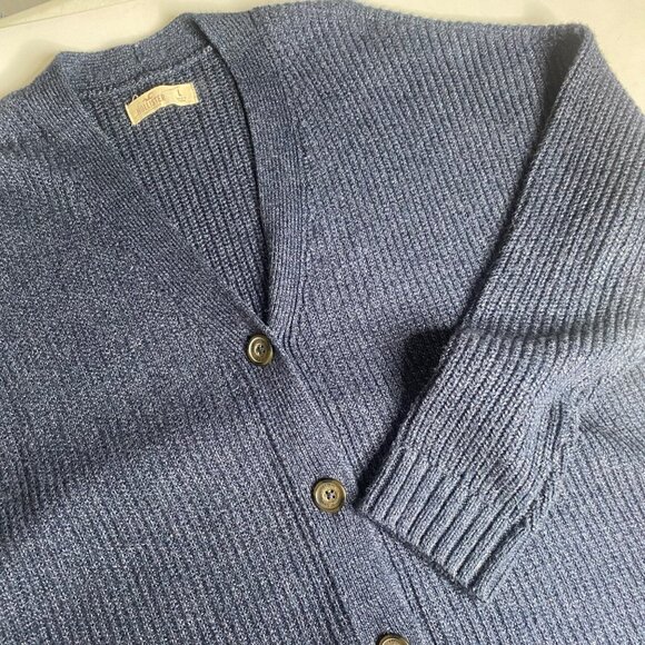 Hollister Cardigan Sweater Womens L Blue Button-Up Cotton Blend Preppy Grandmaco - Picture 2 of 10